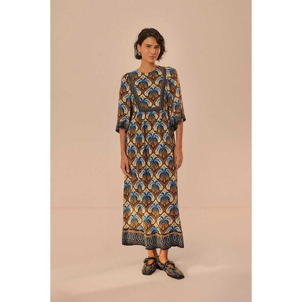 Farm Rio Beige Cocopalm Maxi Dress